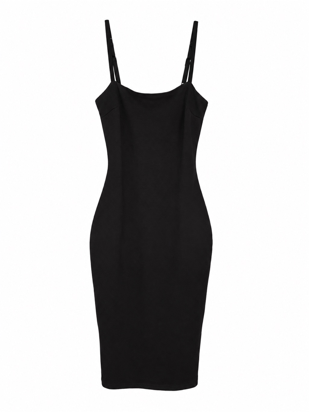 Lulu's Black Spaghetti Strap Midi Dress